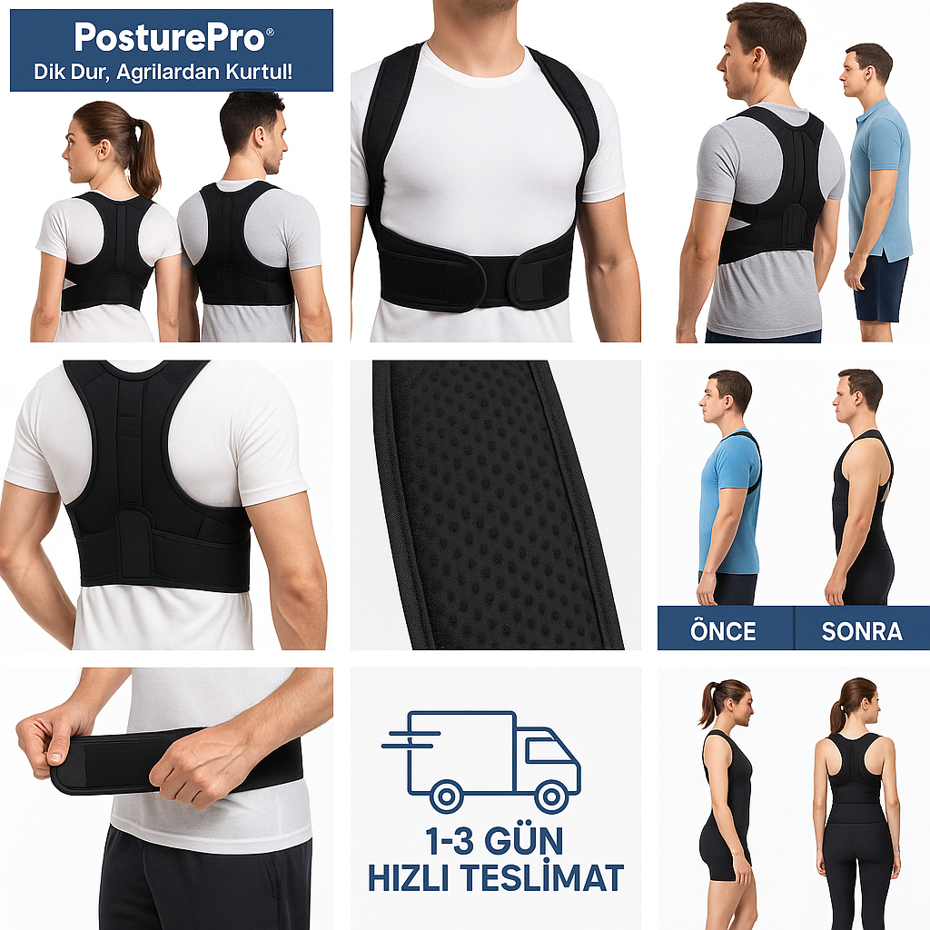 PosturePro™ – Premium Dik Duruş Korsesi (Unisex)